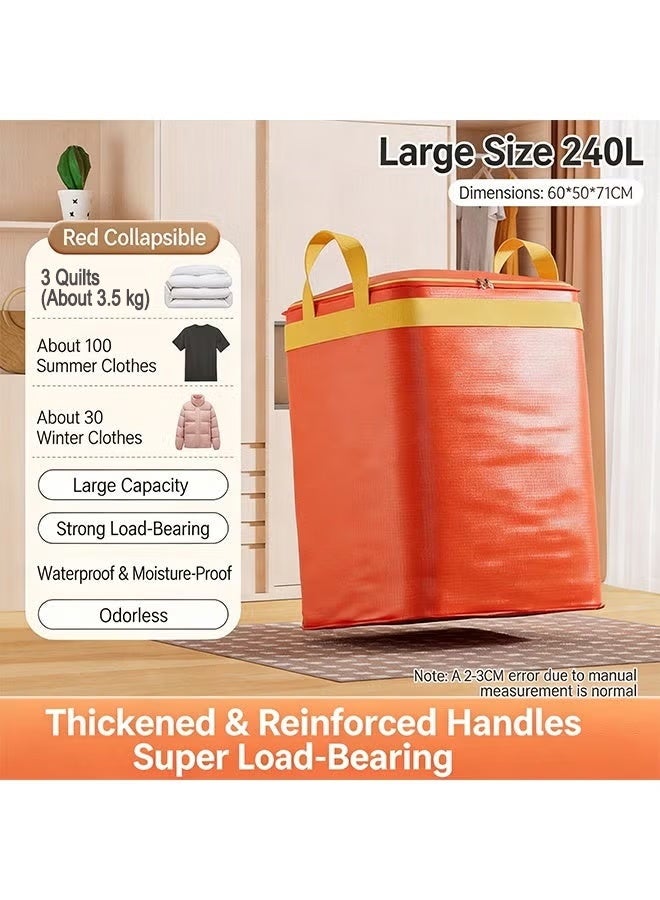 240L Heavy Duty Extra Large Moving Bags with Strong Handles & Drawstring Closure, Sturdy Durable Clothes Storage Bags, Moving Packing Bag for Clothes, Quilts & Household Organization - Image 3