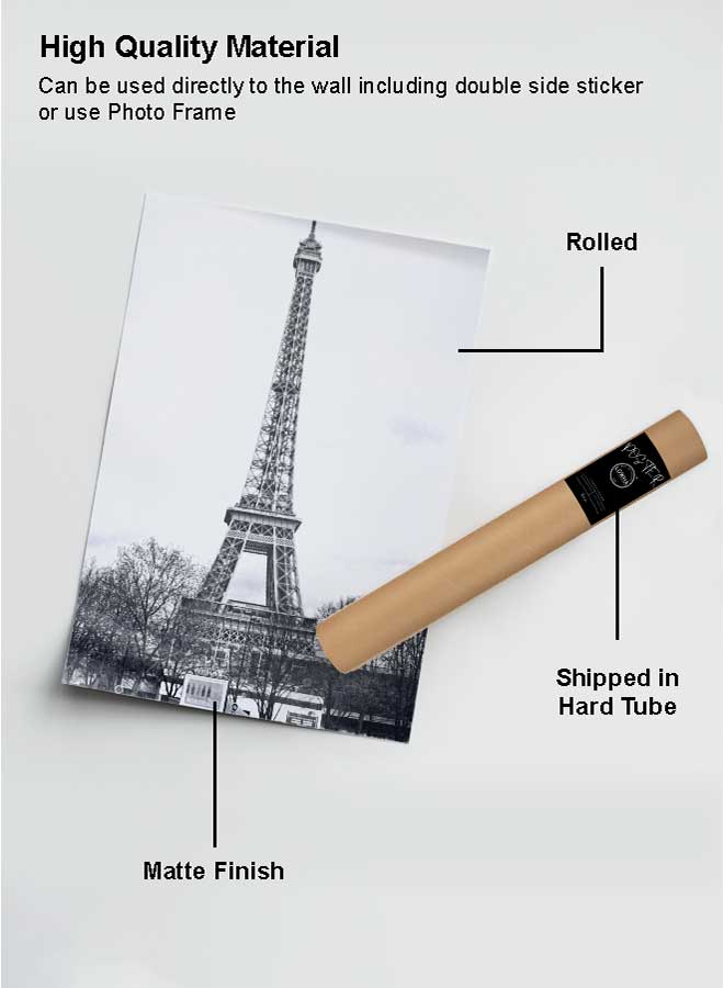 LOWHA Poster Painting Art With Four Separate Pieces Of Double-Sided Stickers Paris Eiffel Tower For Home Bedroom Living Room And Office Decor  - Image 2