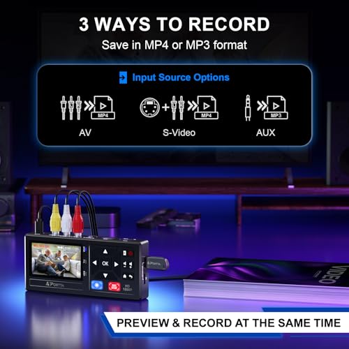 Portta محول AV إلى HDMI 1080P، محول RCA إلى HDMI، محول صوت وفيديو مركب CVBS، يدعم PAL/NTSC، متوافق مع VHS/VCR/PS3/N64/Wii/STB/Xbox/بلو راي/مشغلات DVD - Image 2
