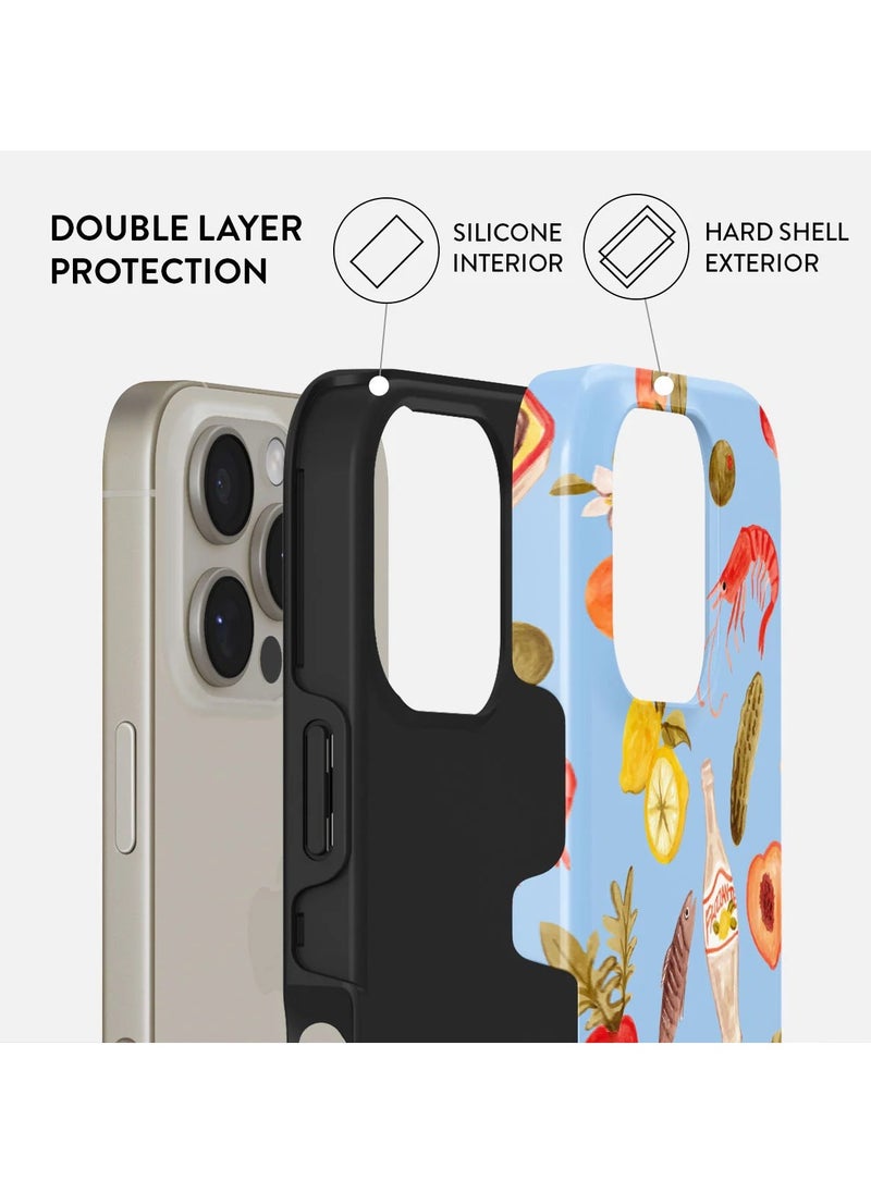 iPhone 16 pro Case, 2 Piece Hard Shell + TPU Silicone Interior, Shock Absorption, All Port Accessible, Raised Bezel For Screen & Camera Protection, Never Fading HQ Print,Al Fresco