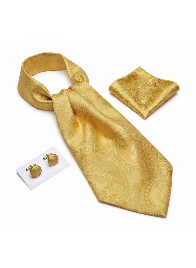Men's Set Consisting Of Three Pieces (tie - Handkerchief - Cufflinks) - Image 4