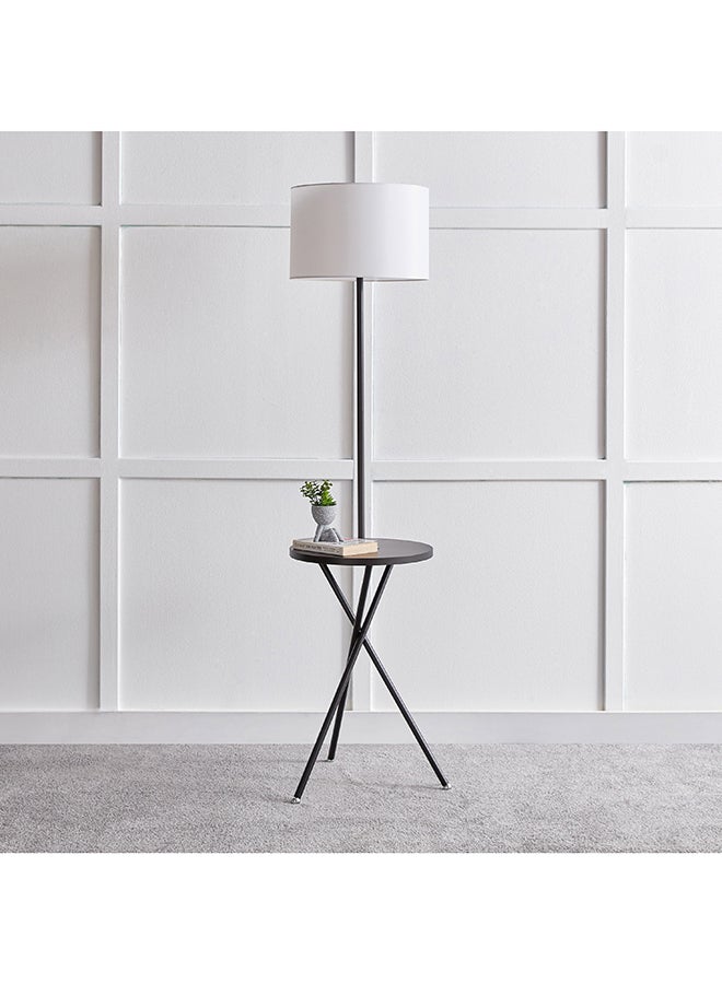 Home Box Omega Metal Floor Lamp with Side Table and Fabric Shade 37 x 163 x 37 cm  - Image 1