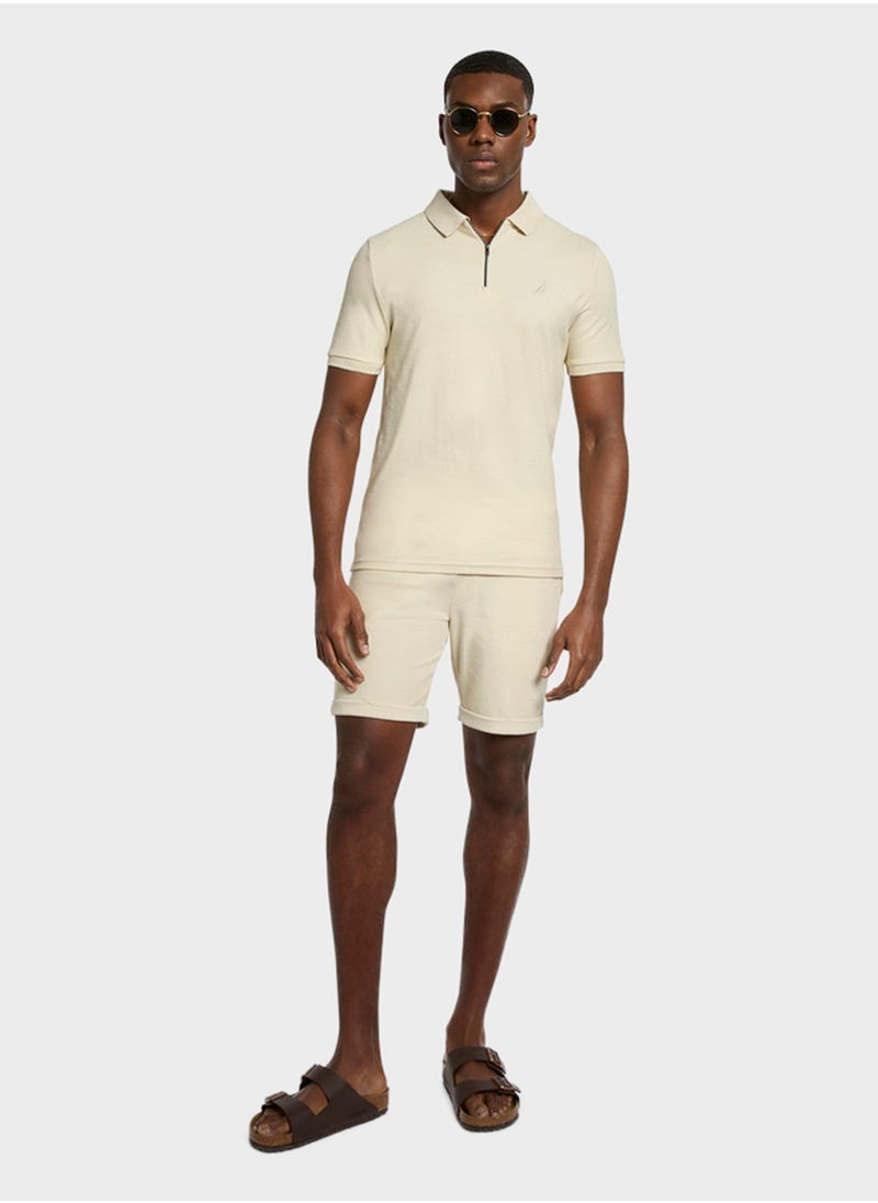 Men's Beige Short Sleeve Zip Polo Shirt, Stylish Lightweight Knit for Sophisticated Summer Style - pzsku/Z7311734CF63BD594E89BZ/45/_/1737097862/adc0aef8-0f5e-4e88-9b76-2b91d8c989c3