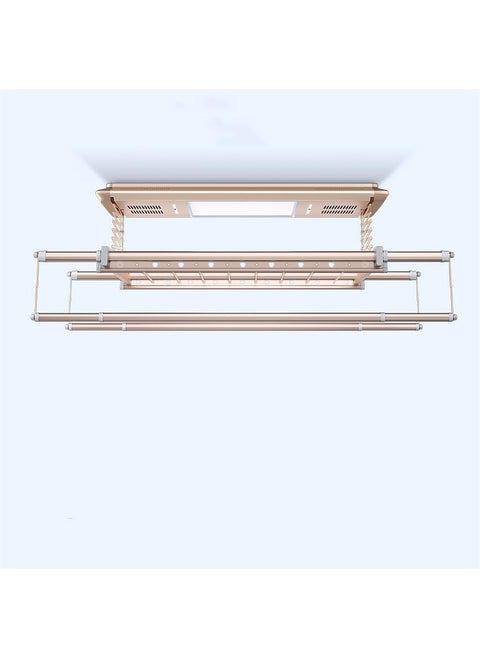 Rainbow Drywell Intelligent with LED UV Heater Voice Operated Remote Controlled Cloth Dryer 5 Year Motor Warranty Metal Body for Drying in Passage Balcony Roof Ceiling Gold All Function 4ft7ft