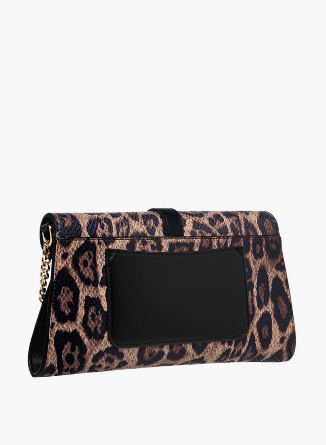 سيليست حقيبة كروس بودي بطبعة حيوان بحزام سلسلة وإغلاق قلاب - Image 4