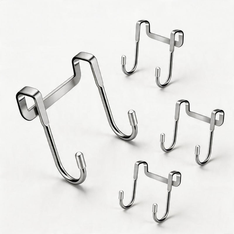 4 Pack Over Door S Hook Double Shower Towel Rack Organizers - Image 1