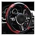DXNQ Car Steering Wheel Cover 15 Inch Carbon Fiber Leather Stitching Color Steering Wheel Protector AntiSlip Elastic Breathable Steering Wheel Cover Stylish Decor for Most Cars Wine Red - Image 2