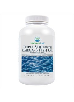 Nature's Lab Triple Strength Omega-3 Fish Oil with EPA & DHA - Supports Healthy Brain Function, Cognitive Health & Circulation - 180 Softgels (3 Month Supply)  - Image 1