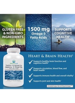 Nature's Lab Triple Strength Omega-3 Fish Oil with EPA & DHA - Supports Healthy Brain Function, Cognitive Health & Circulation - 180 Softgels (3 Month Supply)  - Image 3