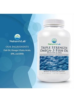 Nature's Lab Triple Strength Omega-3 Fish Oil with EPA & DHA - Supports Healthy Brain Function, Cognitive Health & Circulation - 180 Softgels (3 Month Supply)  - Image 2