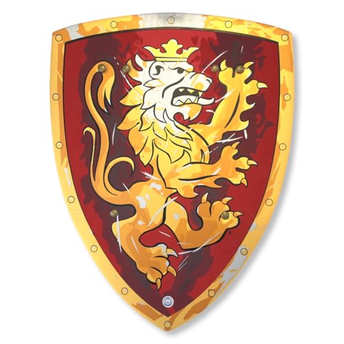Liontouch Noble Knight Foam Shield for Kids RedMedium Age 38 154 x 118 in Medieval Pretend Play Toy with Golden Lion Theme Safe Battle Accessory for Dress Up Costumes for Boys - Image 1