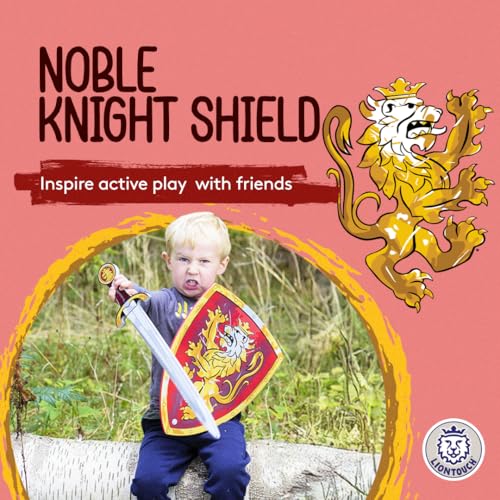Liontouch Noble Knight Foam Shield for Kids RedMedium Age 38 154 x 118 in Medieval Pretend Play Toy with Golden Lion Theme Safe Battle Accessory for Dress Up Costumes for Boys - Image 5