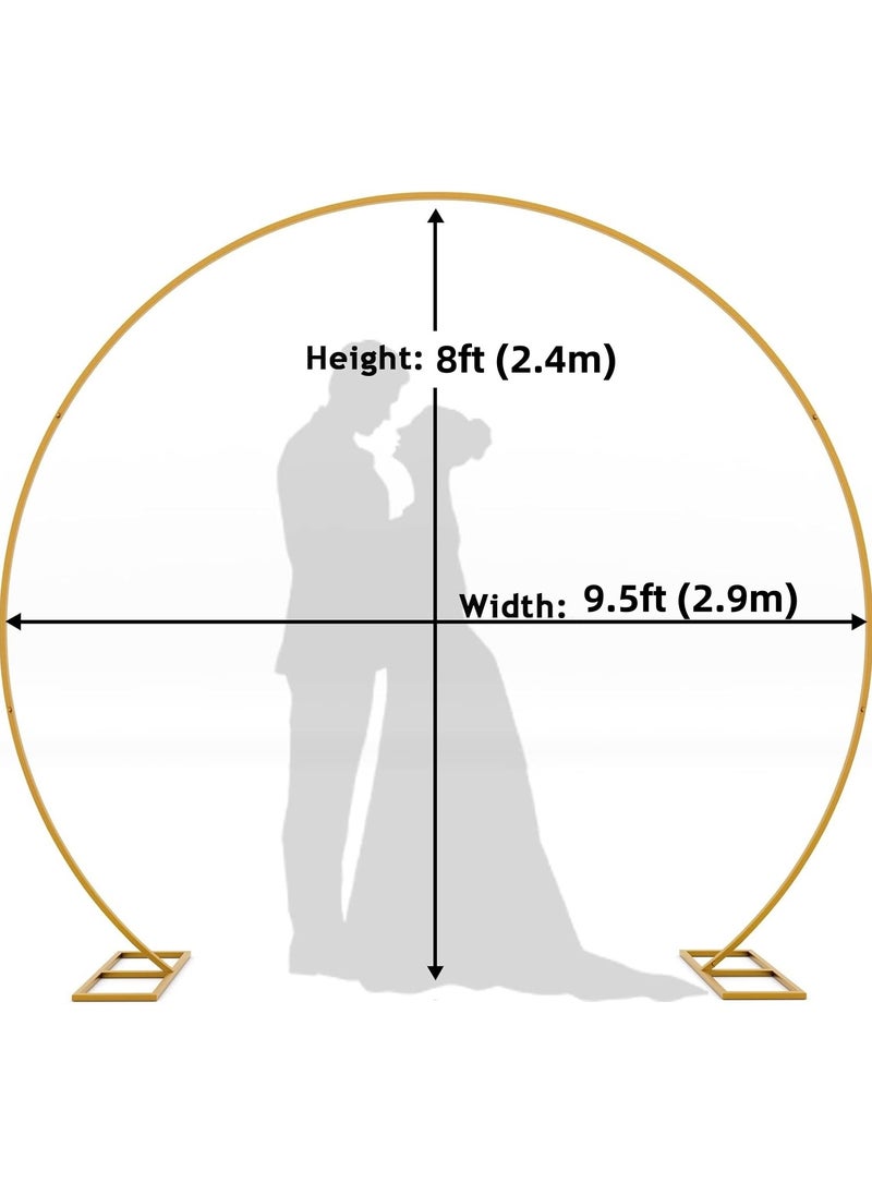 Jorunb Round Backdrop Stand, 8FT Wedding Balloon Arch Stand Gold Circle Balloon Arch Frame for Wedding Ceremony Birthday Party Anniversary  Celebration Gold Backdrop Stand Decoration  - Image 2