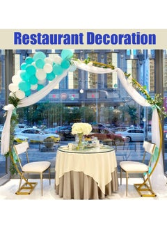 Jorunb Round Backdrop Stand, 8FT Wedding Balloon Arch Stand Gold Circle Balloon Arch Frame for Wedding Ceremony Birthday Party Anniversary  Celebration Gold Backdrop Stand Decoration  - Image 3