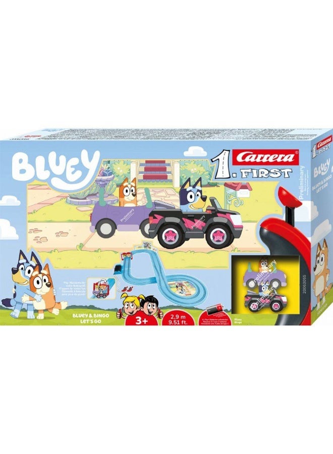 Carrera FIRST Bluey Bluey & Bingo Let’s Go Slot Car Race Track Set - Image 1