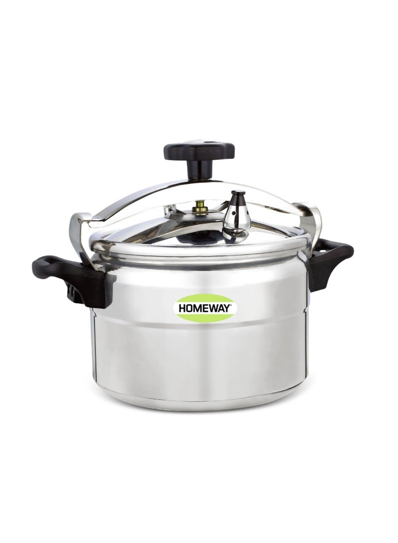 3L Aluminum Pressure Cooker with Safety Locking Mechanism, Built-In Pressure Regulator & Vent, Heat Resistant Handles, HW6612, Silver
