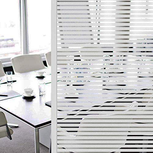 ELTON Privacy Window Film Self Adhesive Decorative Film For Bathroom Door Window Heat Control Anti Uv 2 X 16 Feet (Straight Line), White-PVC - Image 2