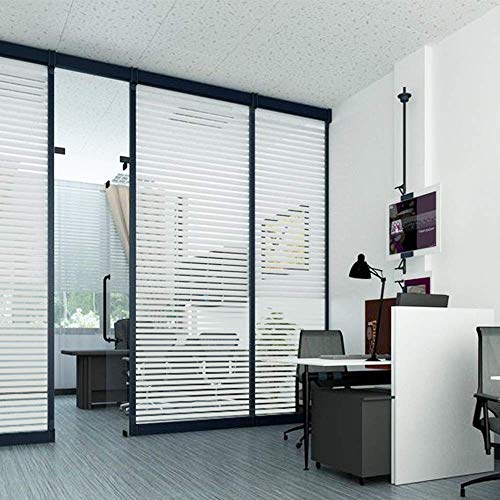 ELTON Privacy Window Film Self Adhesive Decorative Film For Bathroom Door Window Heat Control Anti Uv 2 X 16 Feet (Straight Line), White-PVC - Image 3