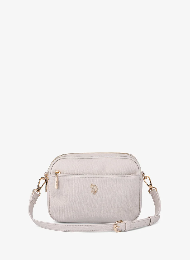 U.S. Polo Assn. Women's Crossbody Bag, Ladies Shoulder Bag Handbag for Ladies Travel Bag for Girls Stone