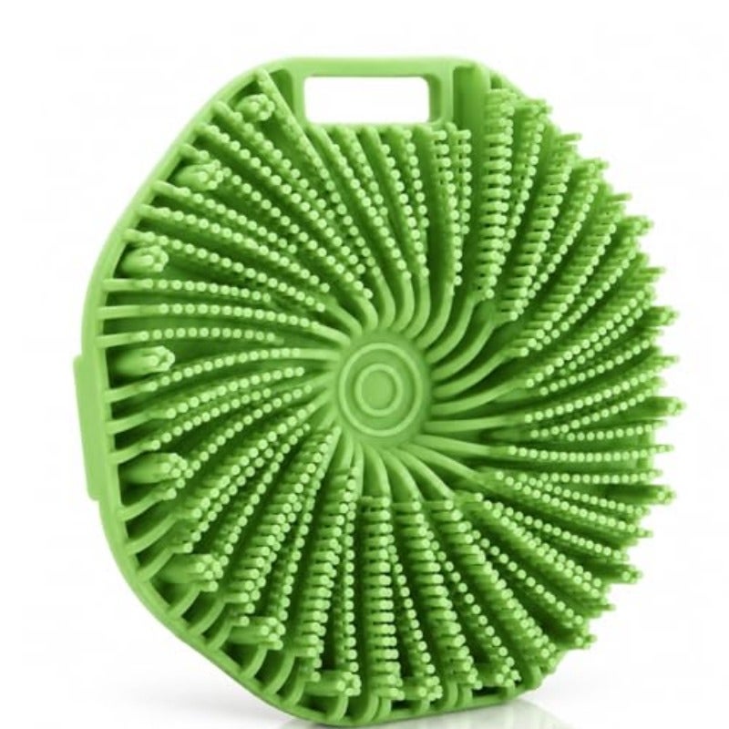 Silicone Body Scrubber for Shower Soft Silicone Loofah Alternative with Hand Strap Gentle Exfoliating Body Scrubber Bath Brush Quick Dry Shower Scrubber for Men Women Body Wash Scrubber Green - Image 1