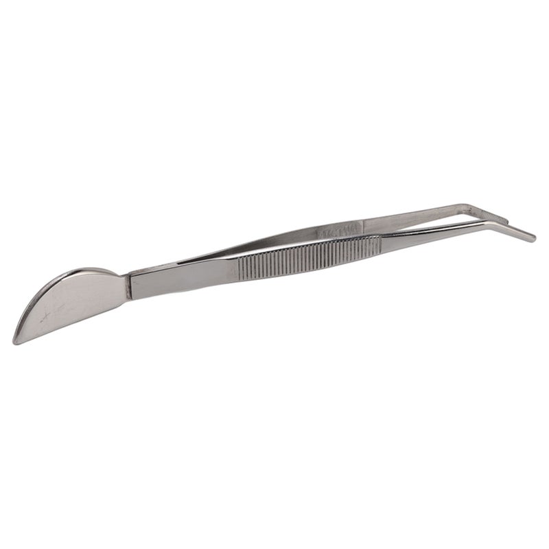 Stainless Steel Bonsai Tweezers Long Tweezers with Crescent Moon Spatula Head for Potted Loosening Soil Planing Grass Curved Style - Image 5