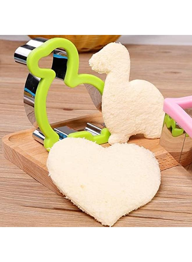 إي سي في في 12 قطعة من الفولاذ المقاوم للصدأ ساندويتش كوكي القواطع مجموعة صغيرة الخضار الفاكهة قواطع الغذاء الصف قالب تقطيع البسكويت للأطفال أدوات تزيين الطعام للمطبخ - Image 3