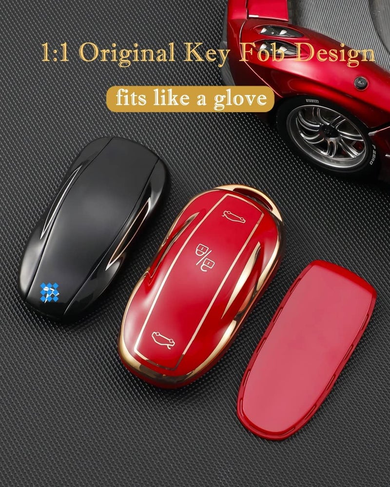 Cacacar Key Fob Cover for Tesla Model S - Premium TPU Protection with Keychain - Image 3