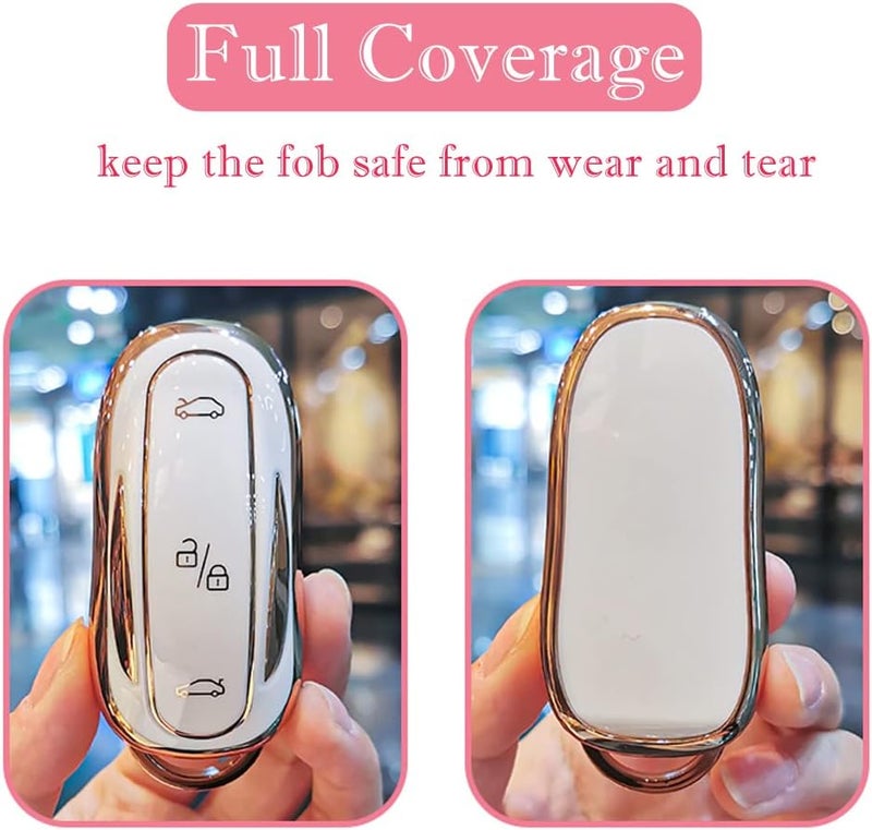 Cacacar Key Fob Cover for Tesla Model S - Premium TPU Protection with Keychain - Image 2
