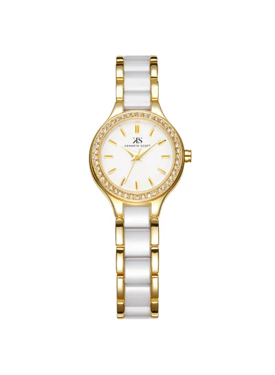 KENNETH SCOTT Women's Alloy+ceramic Analog Watch K23509-GCWW - 26 mm