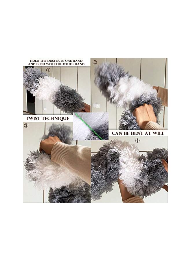 promass Microfiber Electrostatic Telescoping Duster, Extendable Duster Up to 250 cm, Stainless Steel Pole, Bendable Detachable Duster Head, Washable - The Thick Rod - Image 3