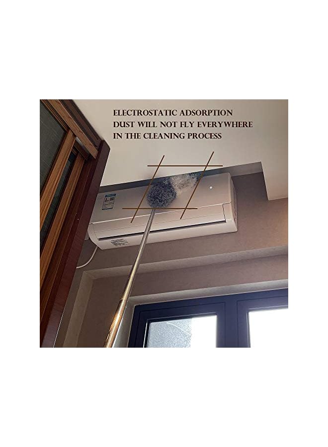 promass Microfiber Electrostatic Telescoping Duster, Extendable Duster Up to 250 cm, Stainless Steel Pole, Bendable Detachable Duster Head, Washable - The Thick Rod - Image 5