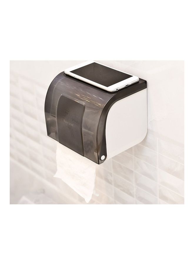 Multifunction Wall Mount Tissue Box Black/White 17 x 13 x 13.5cm