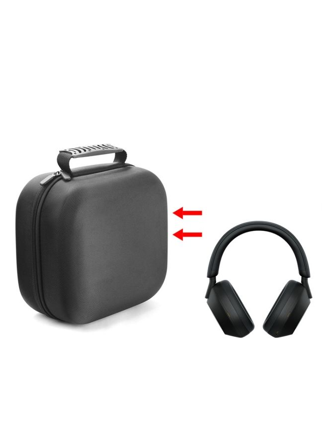 Case Cover For Sony WH-1000XM5 Wireless Bluetooth Headset Drop-Proof And Shock-Absorbing Protective Bag Black