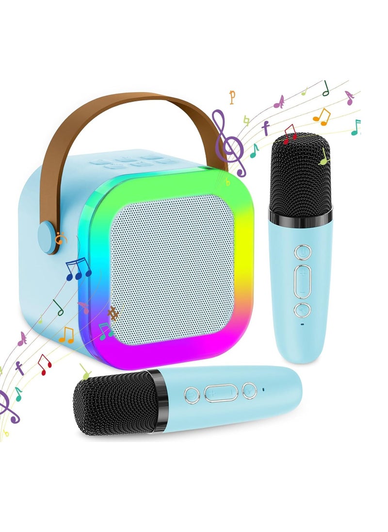 TRASSLE Mini Karaoke Machine for Kids Gifts Adults (Cute Little & Portable) Bluetooth Speaker with Wireless Microphone (Sound Loud) Birthday Gifts for Girls 3-12 Years Old Toddler Toys (Blue)  - Image 1