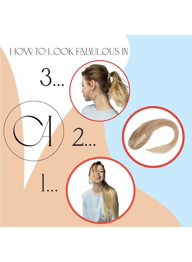 CAISHA 24" Hairpiece Ponytail Clip On Extension Long Hair Straight Platinum Blonde H618 - Image 3