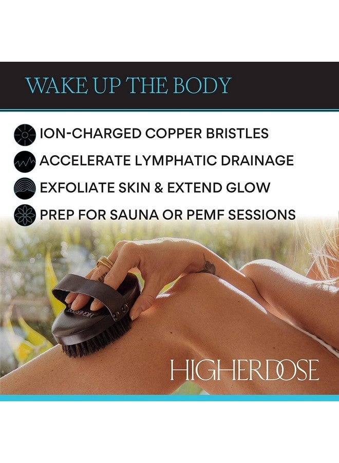 HIGHERDOSE Supercharge Copper Body Brush - Lymphatic Drainage Dry Brush To Accelerate Drainage Of Toxins & Fat With Ion Charged Bristles - Exfoliating Brush To Reduce Cellulite & Soften Skin - Image 5