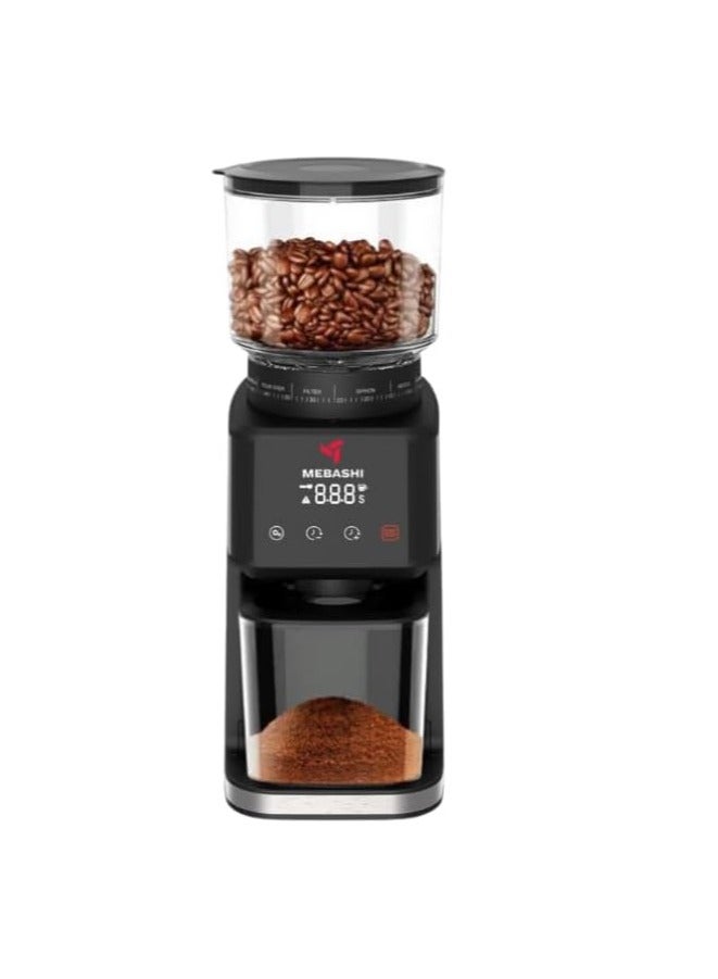 MEBASHI Digital Touch Screen Coffee Grinder | 350g Capacity, Low Noise, Belt Driven, and Fine Particle Grinding (ME-CG2294)(180W)