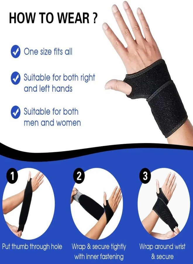 FAQUSA 2 Pack Wrist Compression Strap and Wrist Brace Sport Wrist Support for Fitness, Weightlifting, Tendonitis, Carpal Tunnel Arthritis, Pain Relief-Wear Anywhere-Adjustable - Image 3