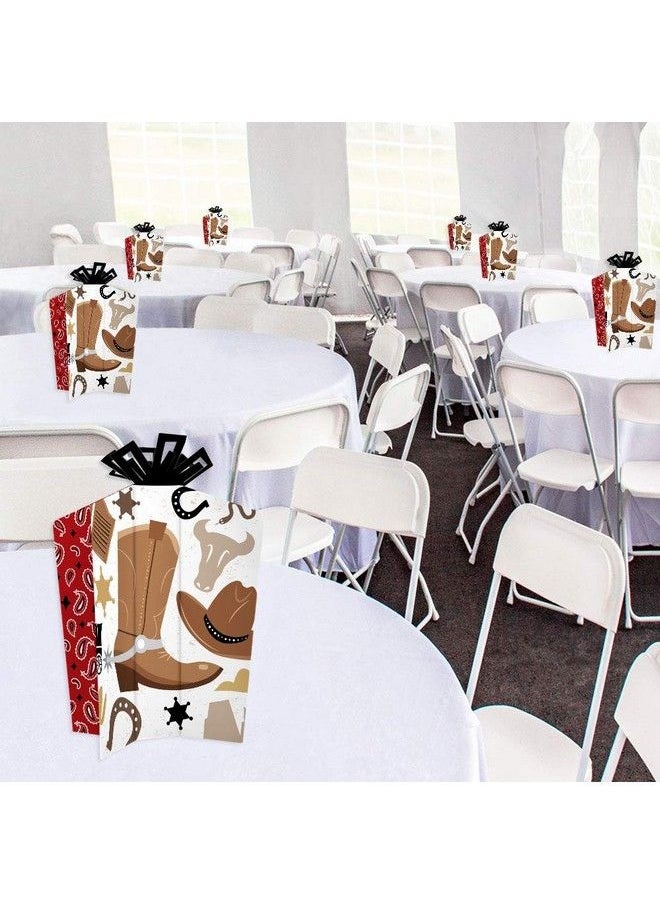 Big Dot of Happiness Western Hoedown Table Decorations Wild West Cowboy Party Fold And Flare Centerpieces 10 Count  - Image 5