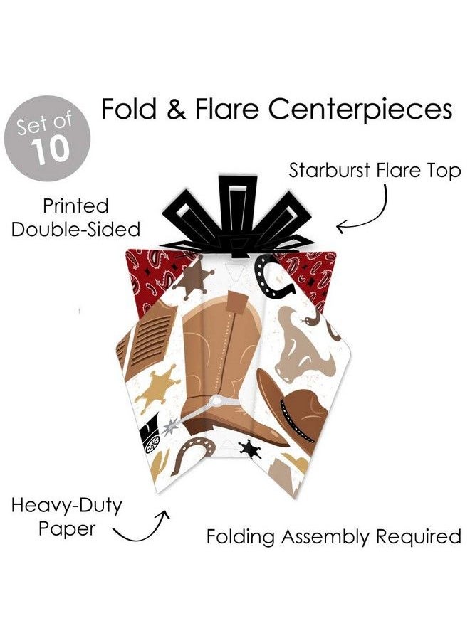 Big Dot of Happiness Western Hoedown Table Decorations Wild West Cowboy Party Fold And Flare Centerpieces 10 Count  - Image 4