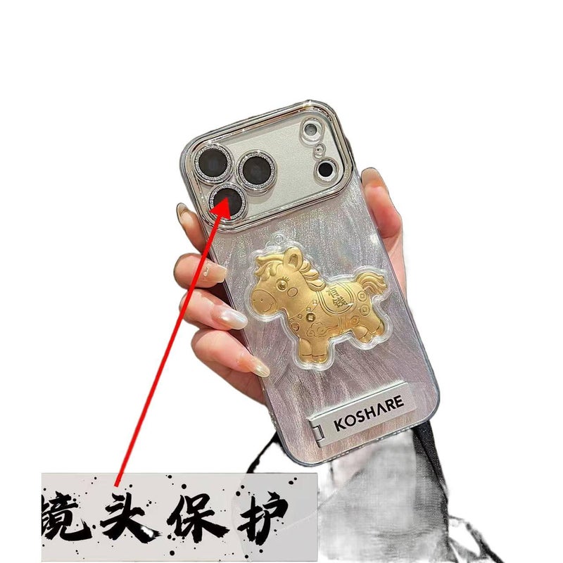 غطاء واقي بPC باللون Leopard Print Joy بوظيفة حامل لـ Redmi Note 14 Pro مع حامل ومقاومة الخدوش مع نقش الثروة سهل الحمل للتخزين العملي للتنقل اليومي - Image 4