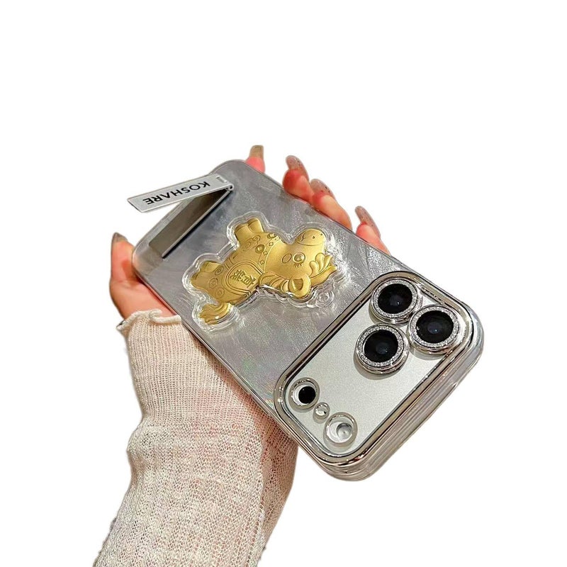 غطاء واقي بPC باللون Leopard Print Joy بوظيفة حامل لـ Redmi Note 14 Pro مع حامل ومقاومة الخدوش مع نقش الثروة سهل الحمل للتخزين العملي للتنقل اليومي - Image 5