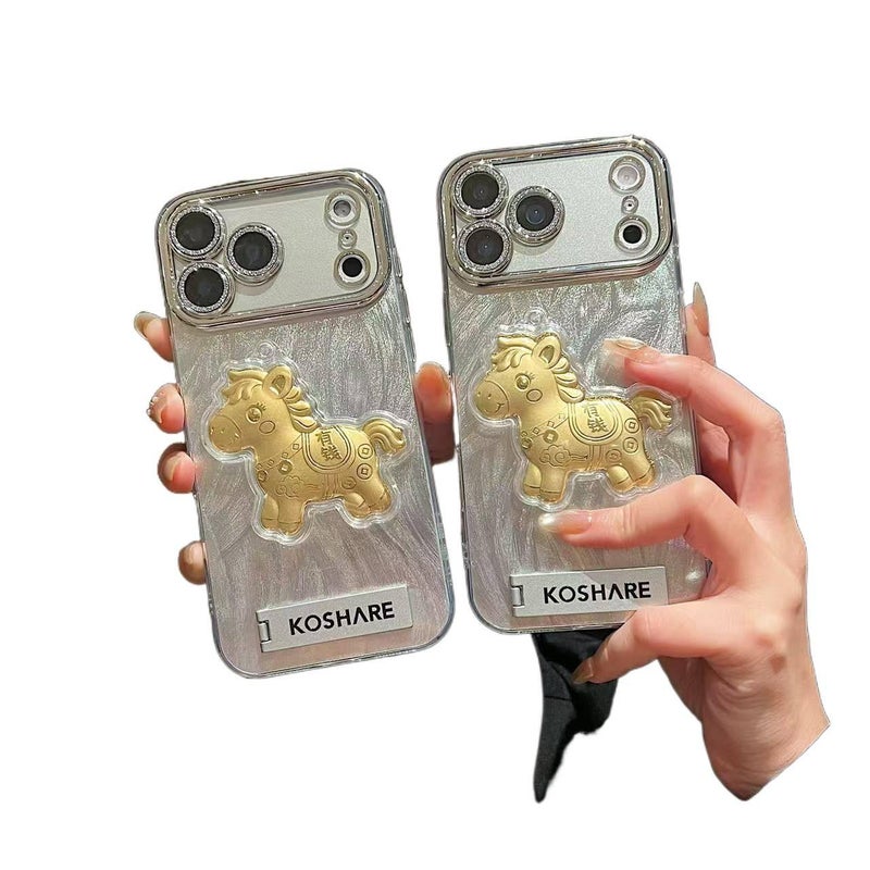 غطاء واقي بPC باللون Leopard Print Joy بوظيفة حامل لـ Redmi Note 14 Pro مع حامل ومقاومة الخدوش مع نقش الثروة سهل الحمل للتخزين العملي للتنقل اليومي - Image 2