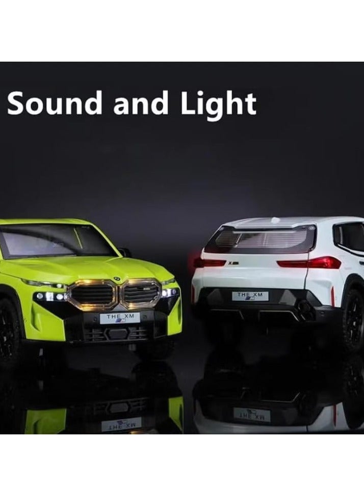 1:24 Scale Diecast BMW XM Model Car, Zinc Alloy Pull Back Toy Car with Sound and Light, Openable Doors for Kids and Adults (Green) - Image 3