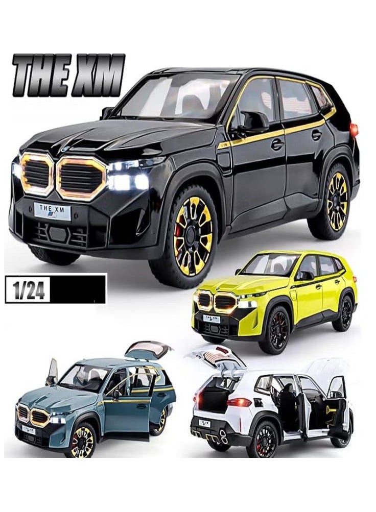 1:24 Scale Diecast BMW XM Model Car, Zinc Alloy Pull Back Toy Car with Sound and Light, Openable Doors for Kids and Adults (Green) - Image 4