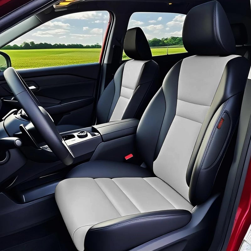 HKZ Custom Fit Rogue Seat Covers for Nissan Rogue Regular 2021 2022 2023 2024 2025 2026 S SV SL Platinum Dark Armor Rock CreekNonHybrid Sport Model Leatherette BlackGrey - Image 3