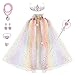 Fedio Princess Cape Set 7 Pieces Girls Princess Cloak with Tiara Crown Wand for Little Girls Dress up Rainbow - Image 2