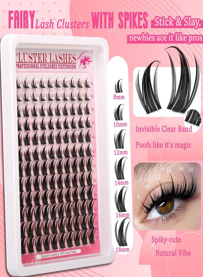 Himirell 144 PCS Lash Clusters 8-18mm Mixed Length C/D Curl Wispy Individual Cluster Lashes, Upgraded Soft Fiber Lightweight Reusable Eyelash Clusters for Beginners Natural to Dramatic Look - Image 2