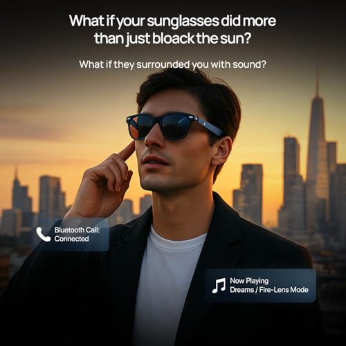 Fire-Boltt Fire-Lens Sway Smart Glasses, Bluetooth Calling & Open-Ear Bluetooth Sunglasses with HD Sound & Smart Audio Touch Controls Voice Assistant (Siri/Alexa/Google), Fast Charging for Men & Women - Image 3