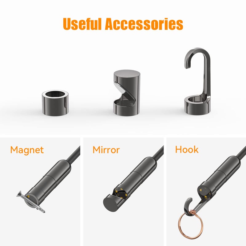 Teslong منظار داخلي بدقة 5 ميجابكسل مع تركيز تلقائي، جهاز تسلونغ من الجيل الثالث USB بوري سكوبي مع كاميرا تفتيش بدقة 5.0 ميجابكسل، كابل شبه صلب مقاوم للماء بطول 16.5 قدم وضوء LED قابل للتعديل لهاتف أندرويد وويندوز ماك بوك - Image 5
